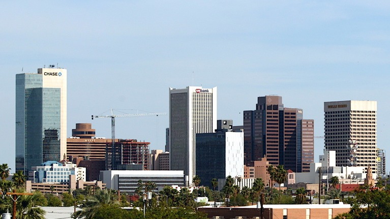 Phoenix skyline, the IWBDR-6 workshop banner